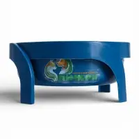 Миска, 600 мл, фигурная, с ножками, пластик, синяя