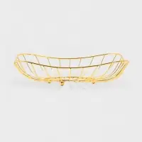 Ваза для фруктов "Милена" 28*28*7 см, цвет золотой Ваза для фруктов "Милена" 28*28*7 см, цвет золотой