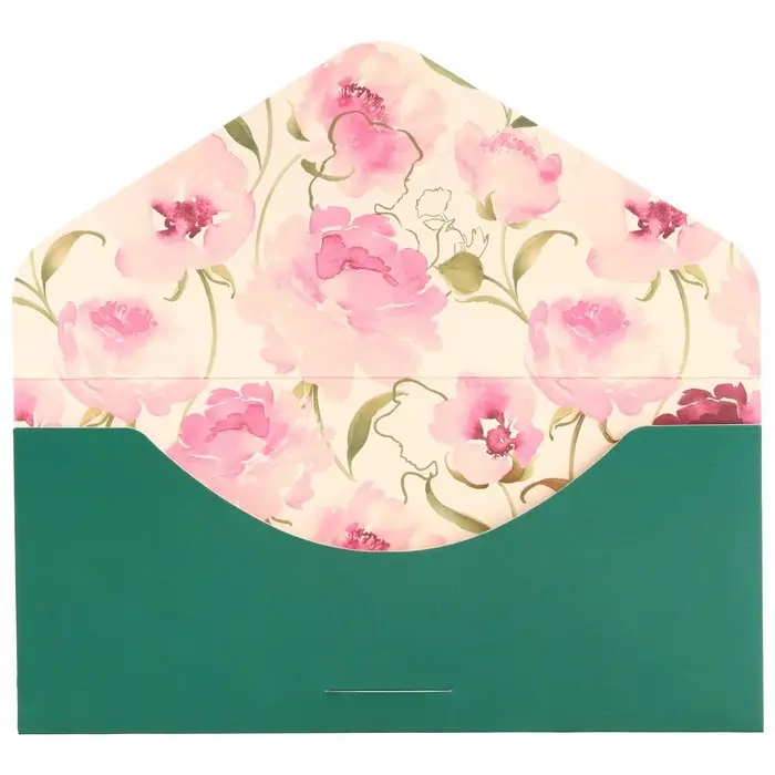 Конверт для денег &laquo;Для самой красивой!&raquo;, софт тач, пионы, тиснение, 19 х 9 см, Принцессы