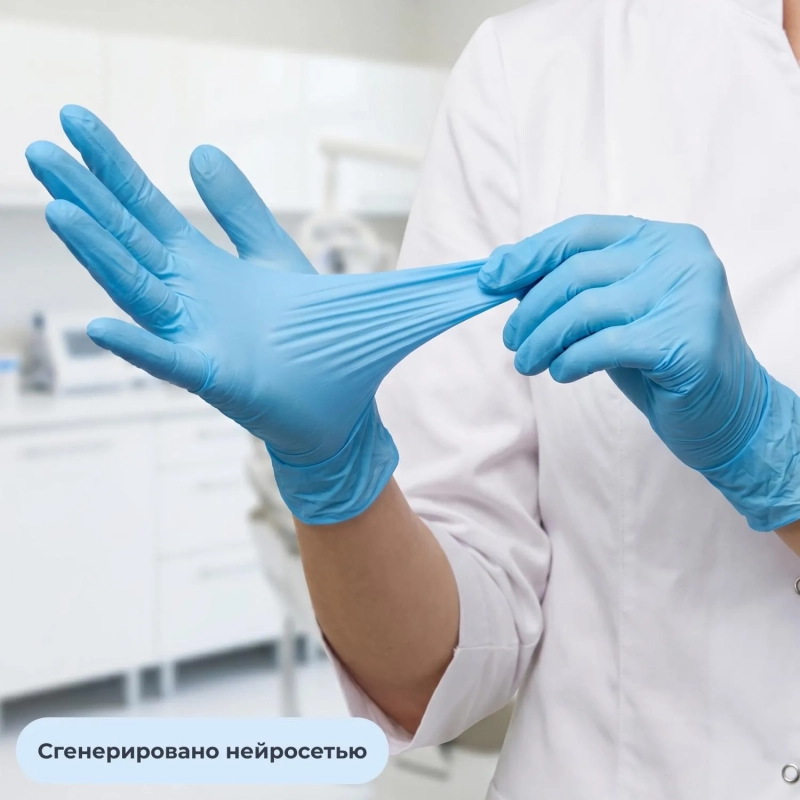 Перчатки нитрил., н/с, н/о, CP Basic (XS) голубые 3гр. 50 пар/уп