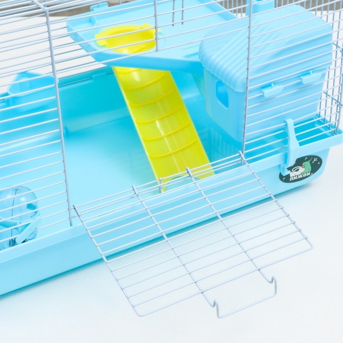 Клетка для грызунов Клетка для грызунов "Пижон", с наполнением 47 х 30 х 27 см, голубая