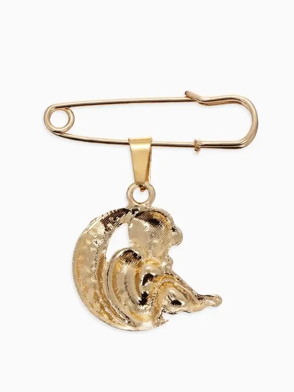 Булавка-оберег с подвеской &laquo;Ангел&raquo;, 3.5 см, цвет золото