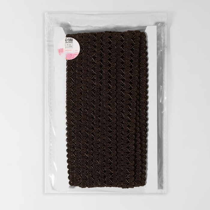 Тесьма декоративная «Песочные часы», 14 мм, 10 ± 1 м, цвет коричневый Тесьма декоративная «Песочные часы», 14 мм, 10 ± 1 м, цвет коричневый