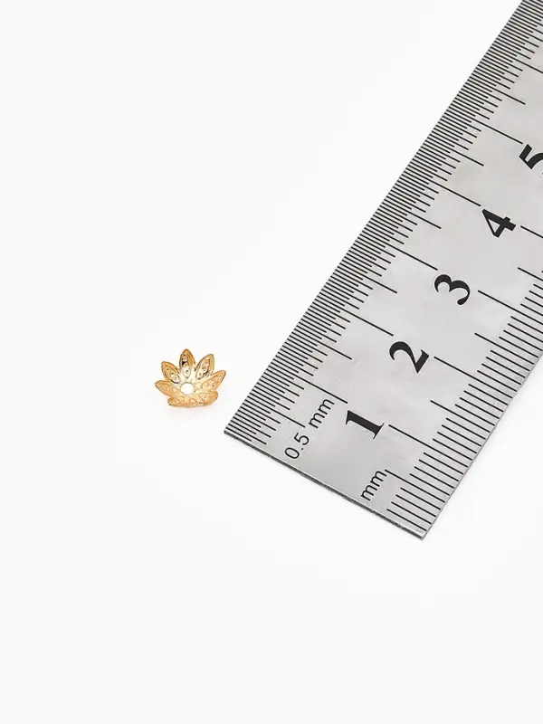 Шапочки для бусин (набор 50 шт.) СМ-011-1, 3.5&times;8 мм, цвет золото