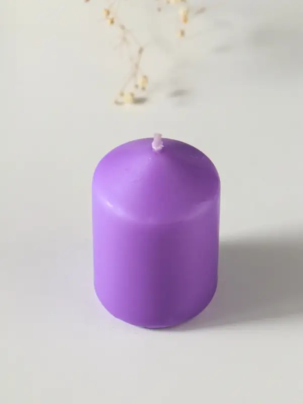 Свеча-цилиндр 4х6 см, 70 гр, лаванда Свеча-цилиндр 4х6 см, 70 гр, лаванда