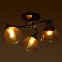 Люстра потолочная BayerLux &laquo;Ирида&raquo;, 3хЕ27, 40 Вт, черно-хромовый, 44&times;44&times;24 см