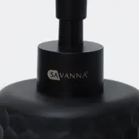 Набор аксессуаров для ванной комнаты SAVANNA, 2 предмета, дозатор, стакан, чёрный
