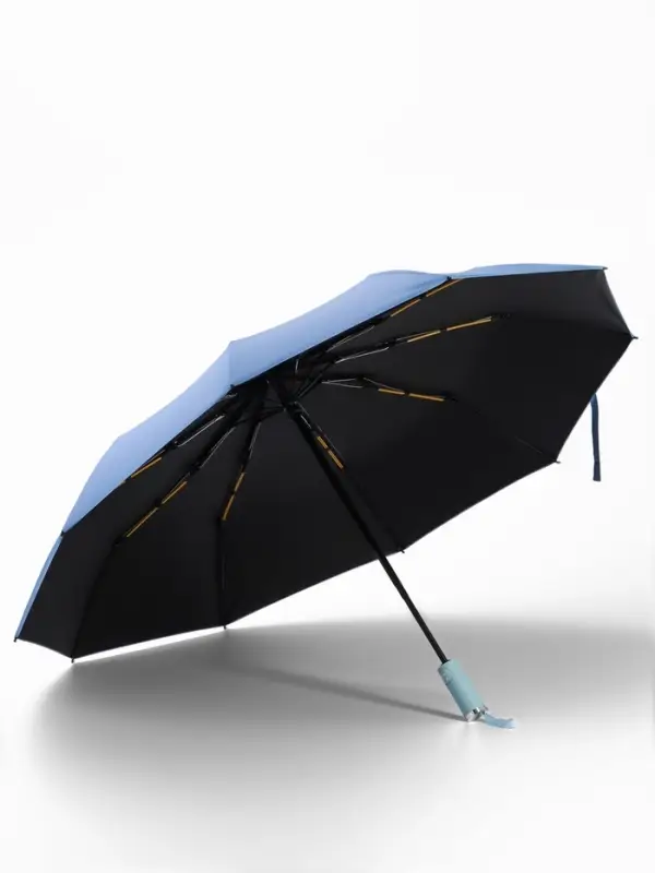 Зонт автоматический &laquo;Однотон&raquo;, 3 сложения, 10 спиц, R=51/58 см, d=102 см, голубой