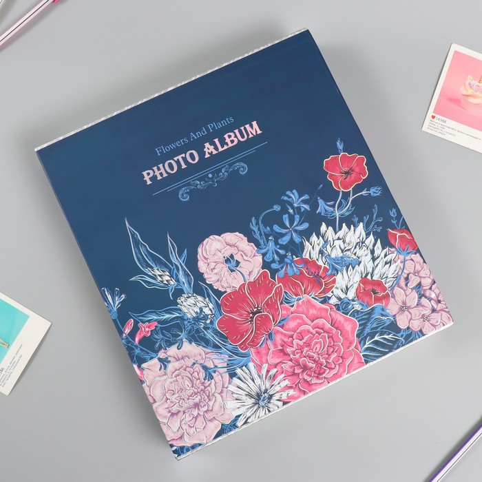 Фотоальбом на 500 фото 10х15 см "Нарисованные цветы" в коробке МИКС 33,5х30х6 см
