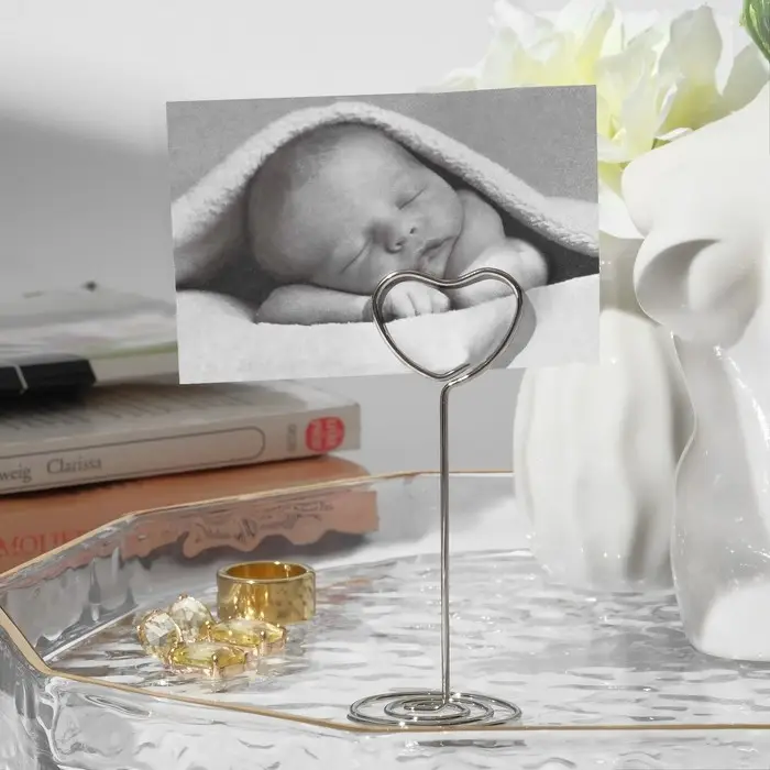 Ценникодержатель с зажимом «Сердце», 3,3×3,3×8,3 см, цвет серебро