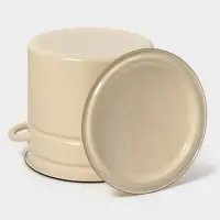 Кастрюля эмалированная, 12 л, d=26.6 см, с крышкой, без декора, цвет слоновой кости