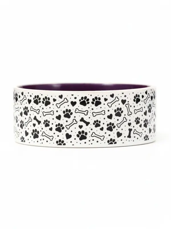Миска Smile Dog, 200 мл, 10.5&times;10.5&times;4 см, керамика, сиреневая, бежевая