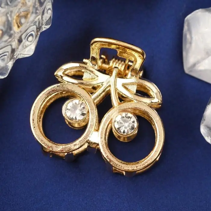 Крабик для волос «Маргарита», вишенки сверкание, 2.5 см, золото Крабик для волос «Маргарита», вишенки сверкание, 2.5 см, золото