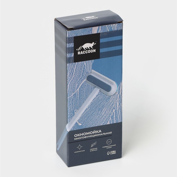 Щётка для окон Raccoon, длина 44 см, велюровая насадка 18,2×6,5 см, щётка для одежды 18,2×2 см, пластиковая щётка 2×14,5 см, силиконовый сгон 18,2 см Щётка для окон Raccoon, длина 44 см, велюровая насадка 18,2×6,5 см, щётка для одежды 18,2×2 см, пластиковая щётка 2×14,5 см, силиконовый сгон 18,2 см