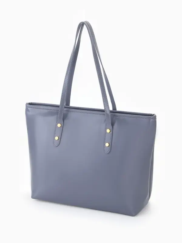 Сумка-шопер женская на молнии, размер 30.5&times;12&times;27 см, однотонная, серая