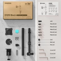 Кронштейн настольный для одного монитора ONKRON D121E, 13-34, черный