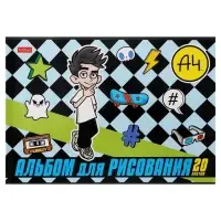 Альбом для рисования &laquo;Влад А4&raquo; А4, 20 листов, плотность листов 100 г/м&sup2;, обложка из мелованного картона, МИКС