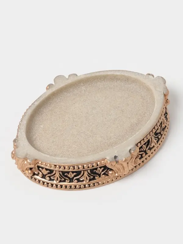 Аксессуары для ванной &laquo;Вензеля&raquo;, 4 предмета, дозатор 200 мл, мыльница, 2 стакана, бежевые