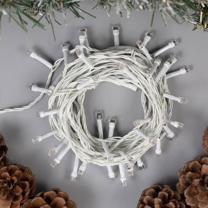 Гирлянда «Нить» 5 м, IP20, белая нить, 50 LED, свечение белое, 8 режимов, 220 В Гирлянда «Нить» 5 м, IP20, белая нить, 50 LED, свечение белое, 8 режимов, 220 В