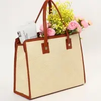 Сумка плетёная на молнии из пандана, 41&times;16&times;50 см, бежево-коричневая