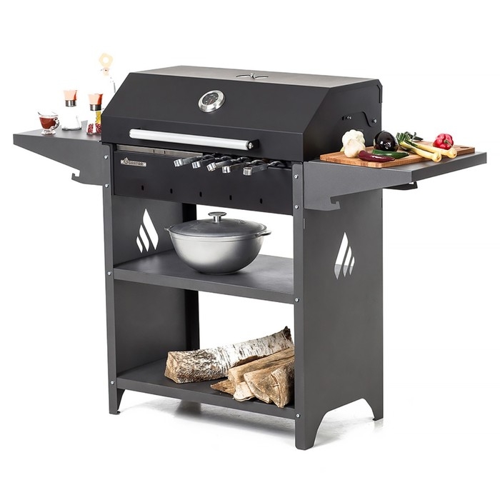 Мангал Family Standart BBQ FSB2000, 133.2×44.1×96.6 см, 2 мм, крышка, боковые полки