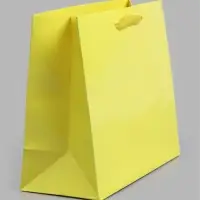 Пакет подарочный ламинированный, ML 27&times;23&times;11.5 см, неон жёлтый
