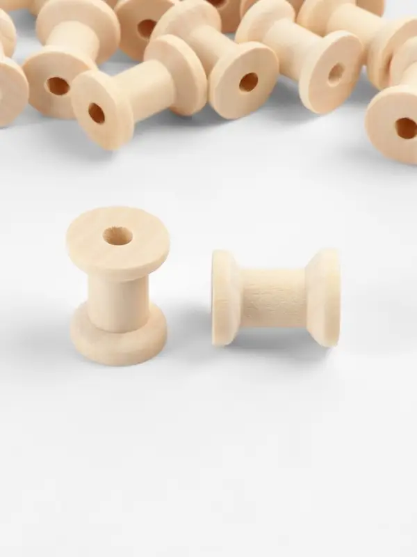 Набор деревянных катушек без покрытия, 15 шт., d=2&times;2.5 см