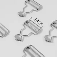 Застёжка для комбинезона, 32 мм, 10 шт., цвет серебряный