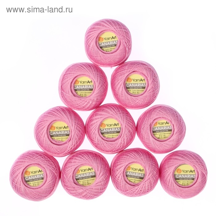 Пряжа  Пряжа "Canarias" 100% мерсериз. хлопок 203м/20г (6319 розовый)