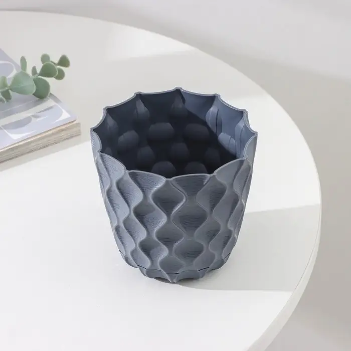 Горшок для цветов с поддоном «Wave», 0,65 л, d=11,5 см, серый Горшок для цветов с поддоном «Wave», 0,65 л, d=11,5 см, серый