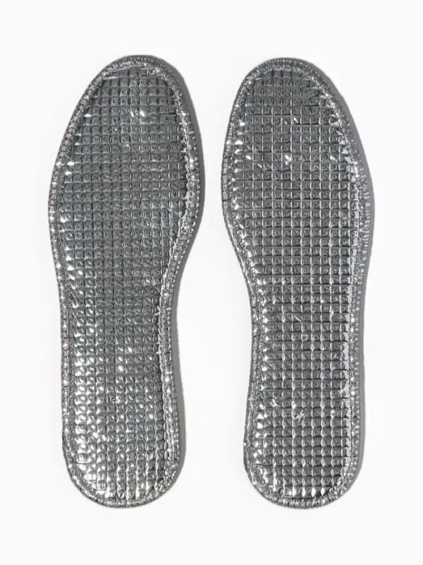 Стельки для обуви, утеплённые, двухслойные, фольгированные, окантовка, р-р RU 35 (р-р Пр-ля 37), 23.5 см, пара, серые