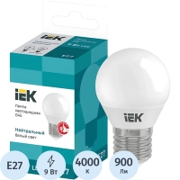 Лампа светодиодная Eco G45 9Вт шар 4000К E27 IEK LLE-G45-9-230-40-E27