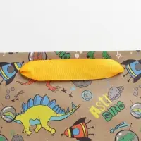 Пакет подарочный крафтовый, упаковка, &laquo;Динозавр: Dino&raquo;, ML 23&times;27&times;11.5 см