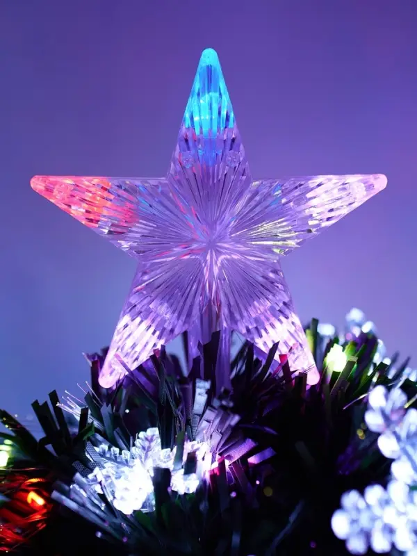 Ёлка фиброоптическая «Снежинки» 60 см, d нижнего яруса 35 см, 55 веток, мигание Ёлка фиброоптическая «Снежинки» 60 см, d нижнего яруса 35 см, 55 веток, мигание