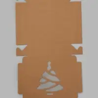 Коробка складная Елочка крафт 15 х 15 х 4 см (фас 20шт)