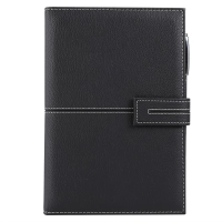 Блокнот Deli А5 120л 80 г/м твердая облож,клетка 5x5мм, черный кожа EN139G