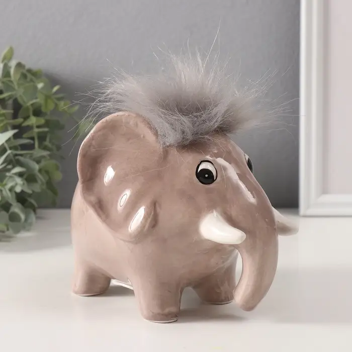 Копилка для денег &laquo;Лохматый мамонтёнок&raquo;, керамика, 11.5&times;14.9&times;12.1 см