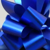 Подарочный бант - шар №3 простой, синий, для упаковки подарков