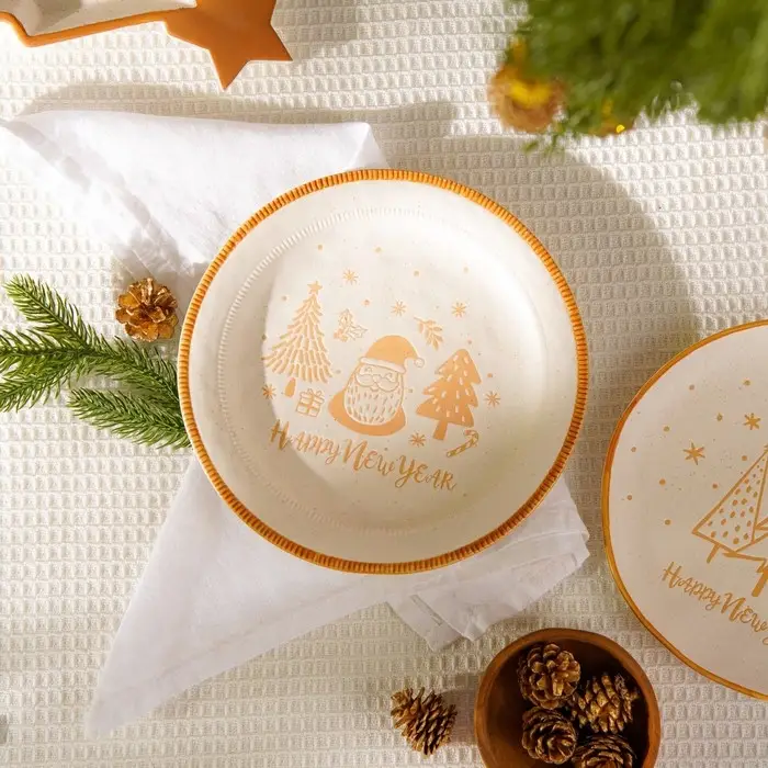Тарелка SL Home &laquo;С Новым Годом&raquo;, d=23.3 см, керамика, белая