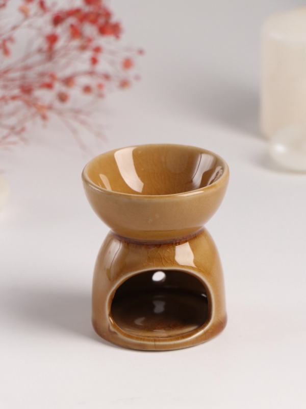 Аромалампа керамика Аромалампа керамика "Узор" жжёный сахар 7х7х7,8 см