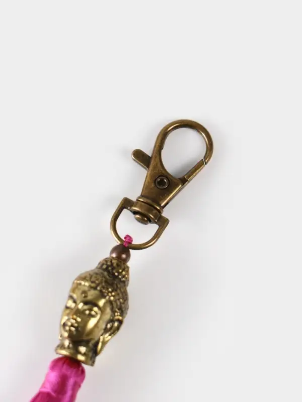 Брелок-кисточка Брелок-кисточка "Будда" 17 см, цв. фуксия, золотистый