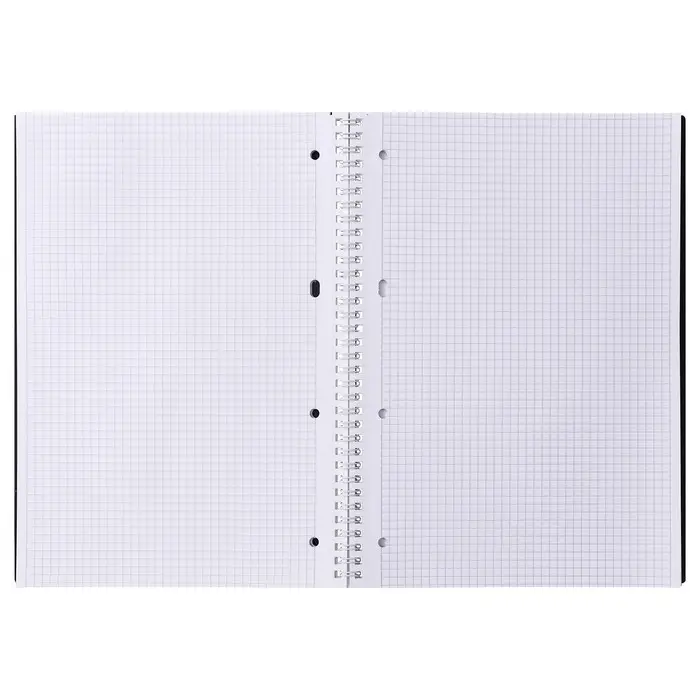 Тетрадь A4, 80 листов, в клетку на гребне, VELVET, пластиковая обложка, блок 65 г/м2, чёрная