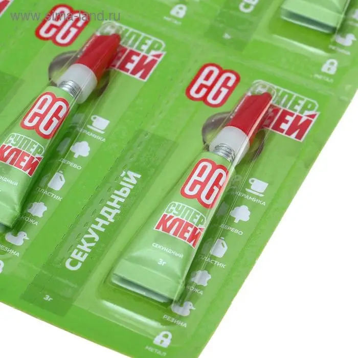 Супер-Клей Еврогарант блистер, 3г/1 шт. Супер-Клей Еврогарант блистер, 3г/1 шт.