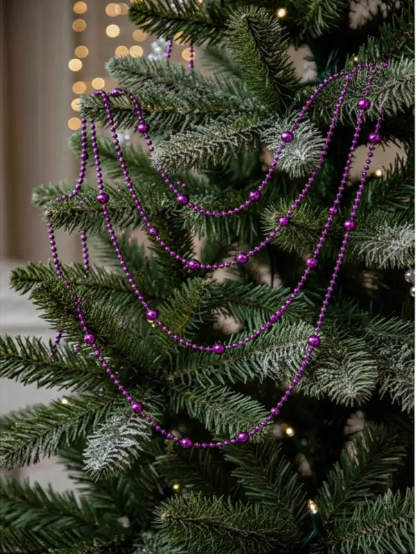 Бусы на ёлку &laquo;Шарики&raquo;, длина 2.7 м, фиолетовые