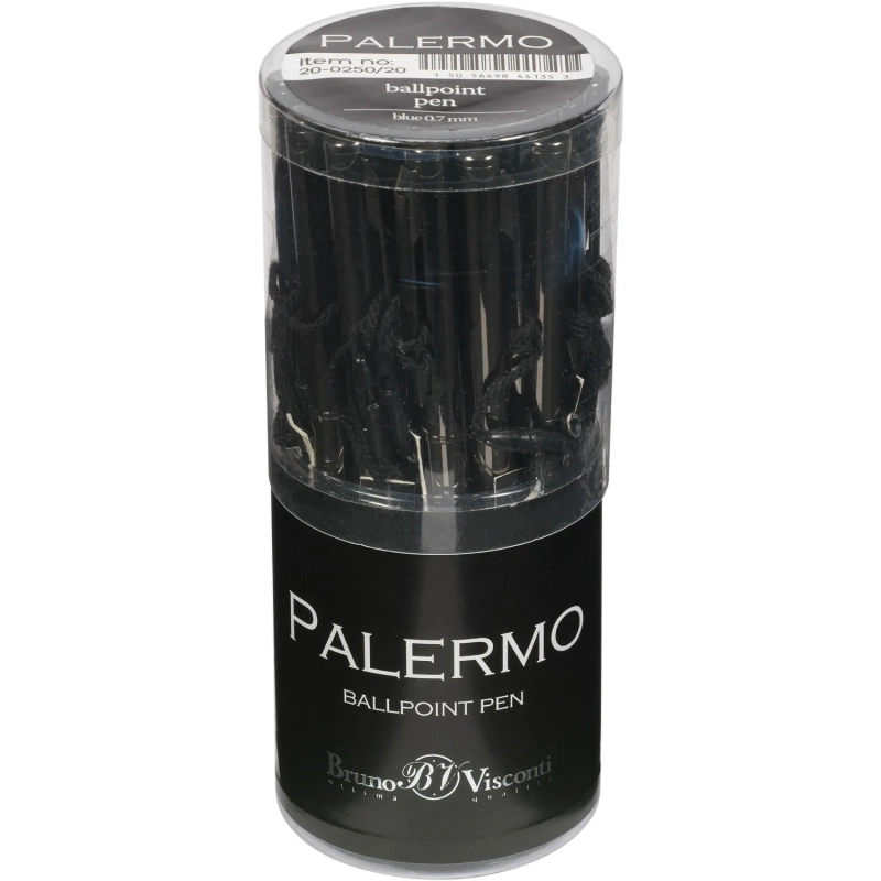 Ручка шариковая автомат. PALERMO мет.кор.черн.ворон.сталь,0,7,син20-0250/20