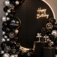 Воздушный шар фольгированный 18" круг "It's my birthday" набор 5 штук