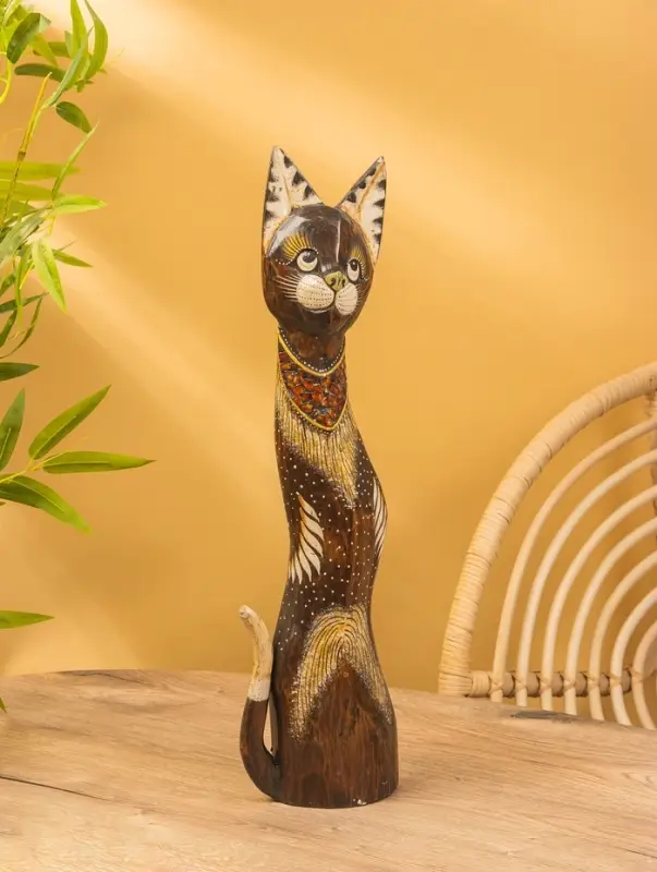 Сувенир «Кошка», 60×14×6 см, дерево, коричневый, МИКС Сувенир «Кошка», 60×14×6 см, дерево, коричневый, МИКС