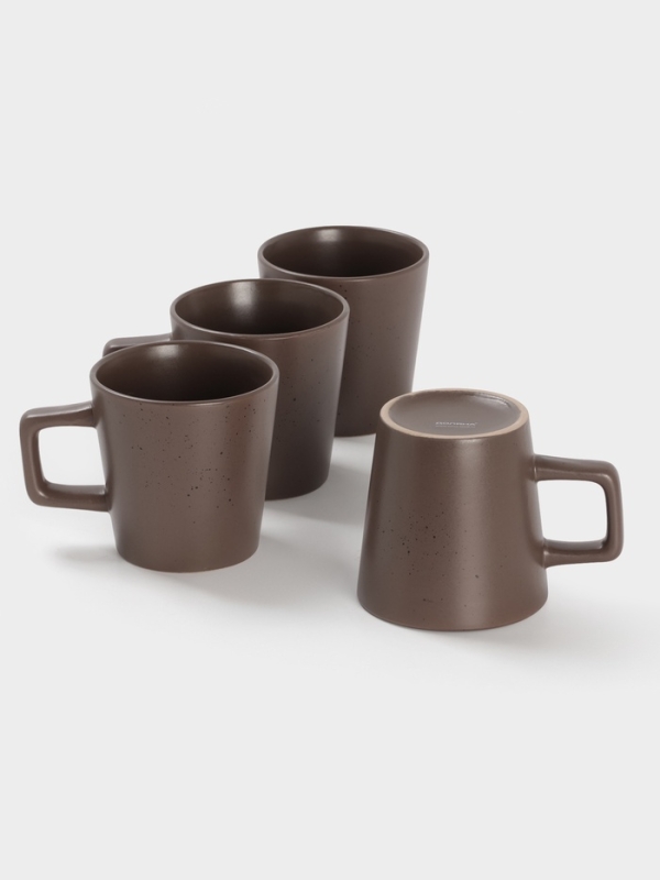 Набор кружек 4 шт Доляна 20х2 см "Гранит" коричнев в крап
