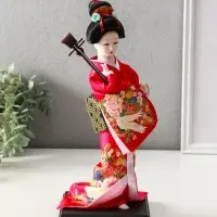 Кукла коллекционная &laquo;Японка в цветочном кимоно с музыкальным инструментом&raquo;, 30&times;12.5&times;12.5 см