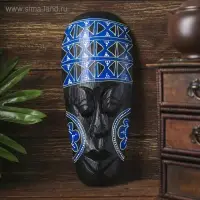 Маска настенная дерево "Абориген с геометрическим узором" 2х10х25 см Маска настенная дерево "Абориген с геометрическим узором" 2х10х25 см